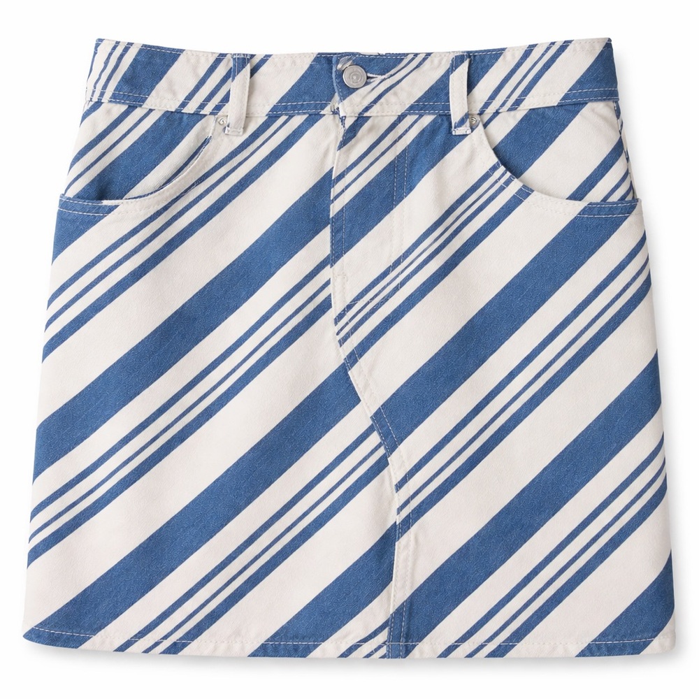 Universal Thread Blue and White Striped Skirt